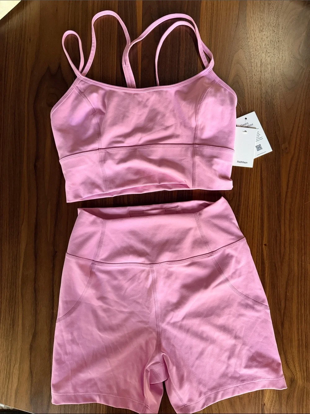Seamless Pink Active Bralette & High-Waist Shorts Set